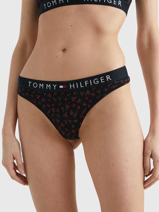 Produktbild Tommy Hilfiger Damen Thong Print Tangas, Rose AOP, S (S)
