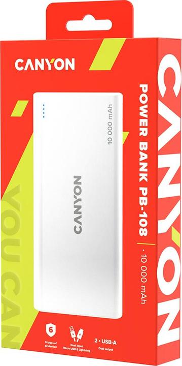 Actual product image Canyon PB-108 Lithium Polymer (LiPo) White (10000 mAh, 37 Wh)