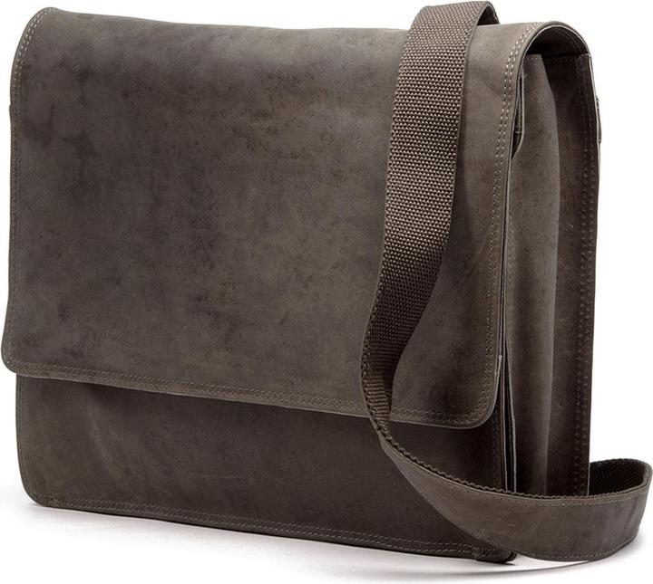 Actual product image Harolds Antico Messenger leather 38 cm laptop compartment