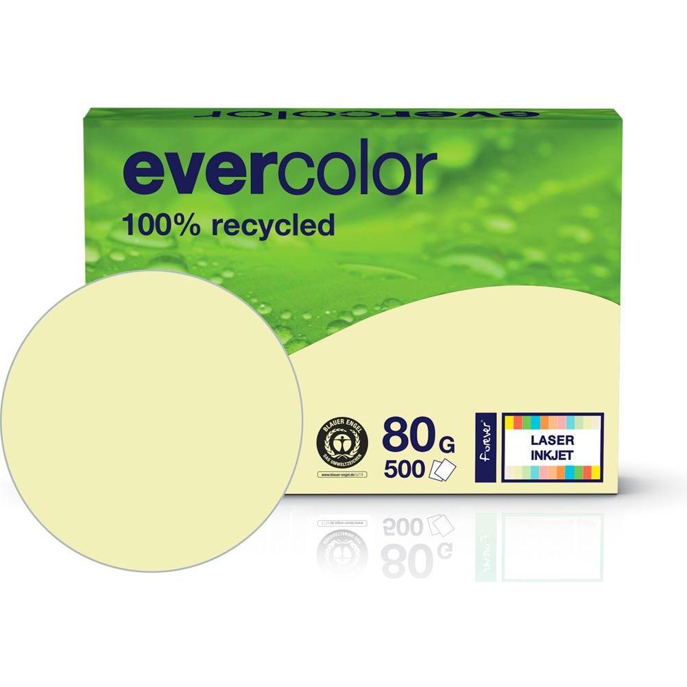 Thumbnail - Clairefontaine, Kopierpapier, Recyclingpapier Evercolor hellgelb DIN A4 80 g/qm 500 Blatt (80 g/m², 500 x, A4)