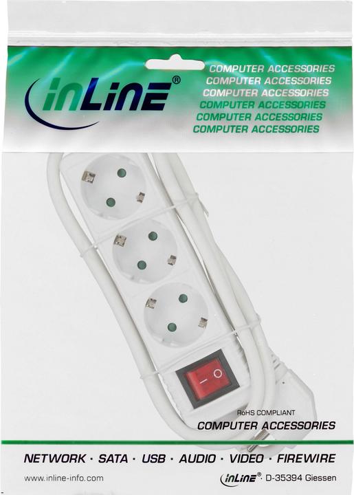 Produktbild InLine Steckdosenleiste (3x, CEE 7/3, 1.50 m)