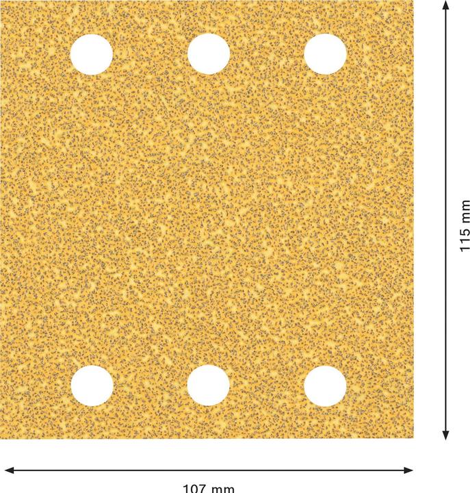 Actual product image Bosch Professional Zubehör Expert C470 Sandpaper with 6 holes for orbital sander, 115 x 107 mm, G 40, 10 pcs. (40)