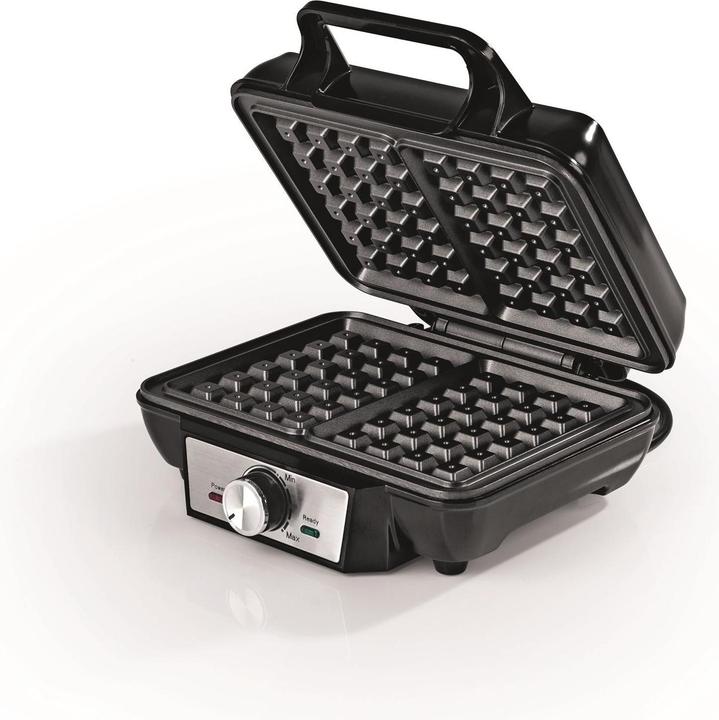 Actual product image Gourmetmaxx Waffeleisen Schwarz/Silber, Leistung: 1000 W, Anzahl pro