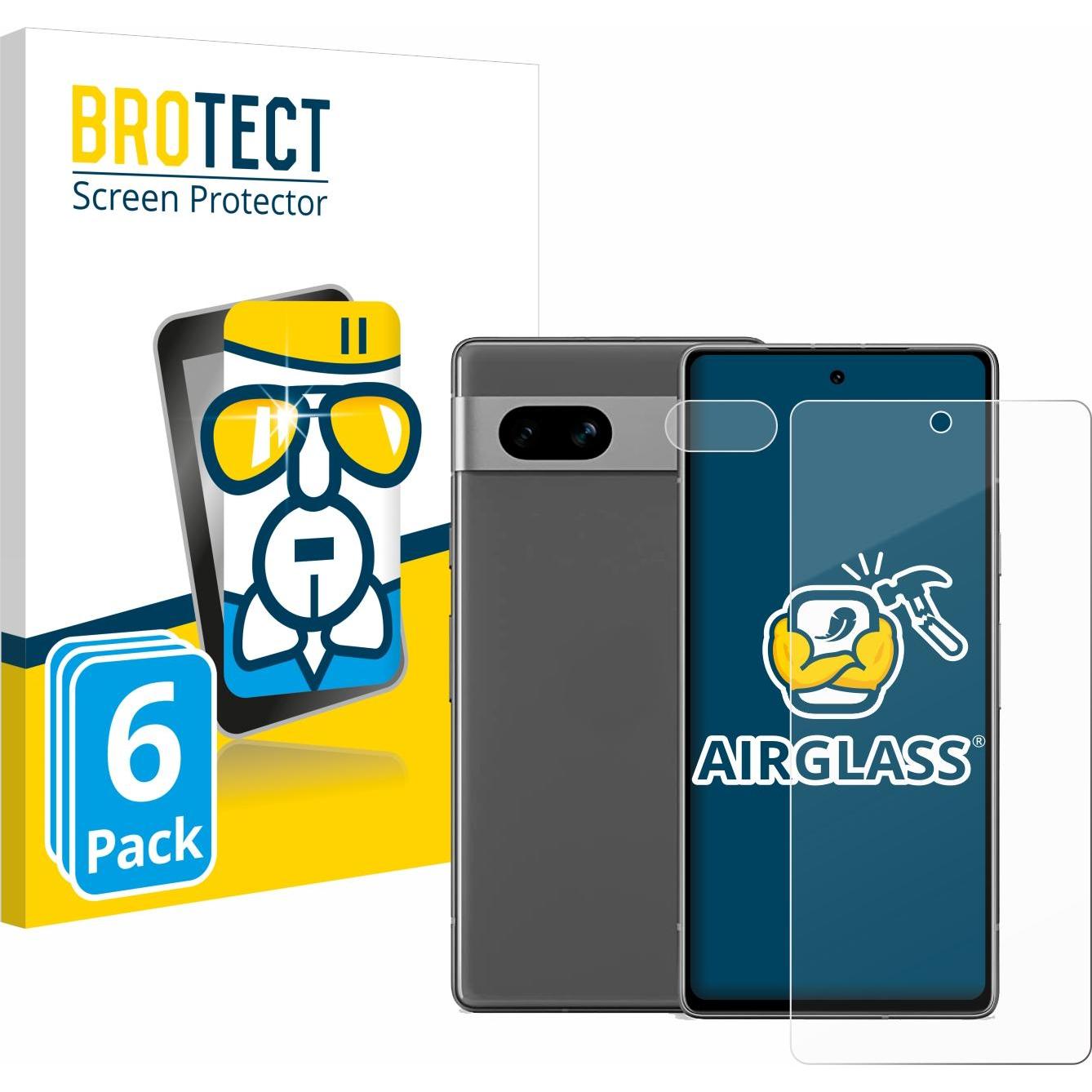 BROTECT Schutzglas Schutzfolie Glas Folie Displayschutz klar (6 Stück, Google Pixel 7a), Smartphone Schutzfolie, Transpa...