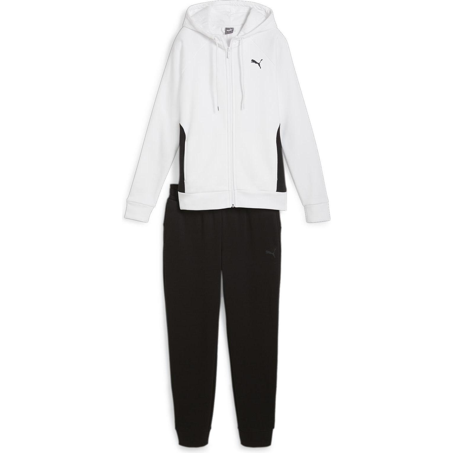 Puma, Damen, Laufjacke, Classic Hooded Tracksuit FL (XS), Weiss, XS