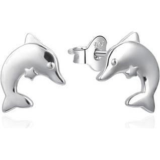 Agato, Ohrringe, - Playful silver earrings Dolphin AGT-E099P