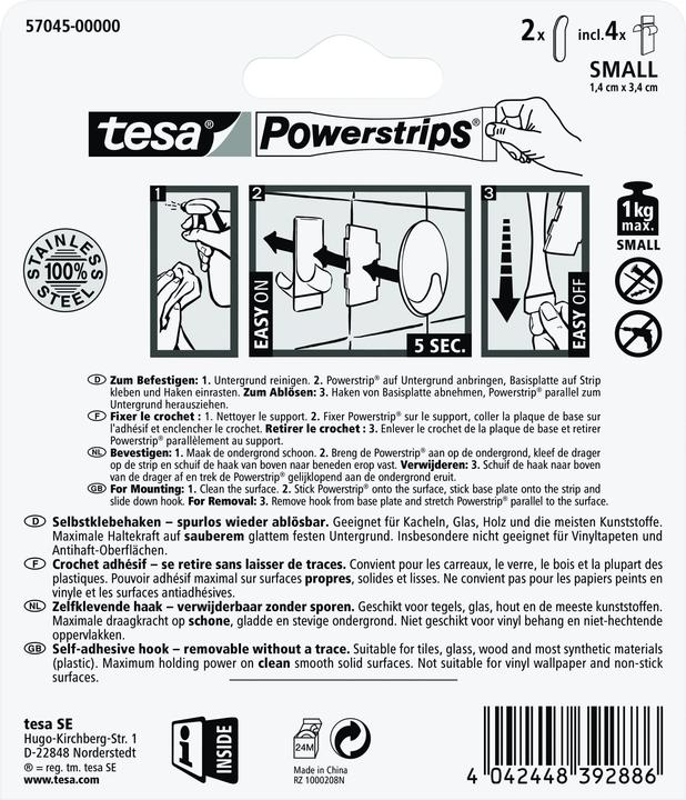 Actual product image tesa Metal hooks