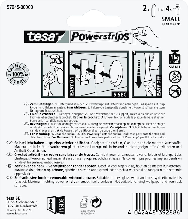 Produktbild tesa Powerstrips Haken SMALL Metall