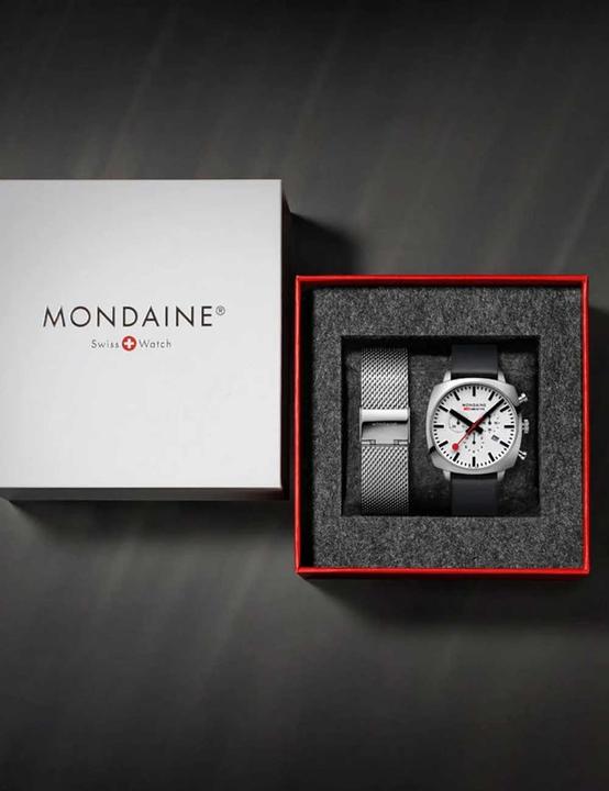 Immagine prodotto Mondaine Grand Cushion (Orologio da polso analogico, Fatto in Svizzera, Cronografo, 41 mm)