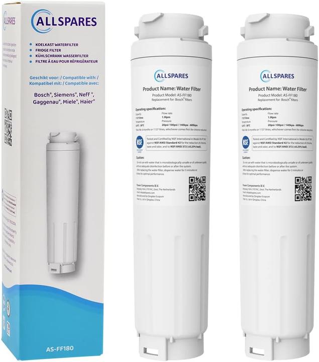 Actual product image AllSpares Bosch/Siemens Refrigerator Water Filter (2x)