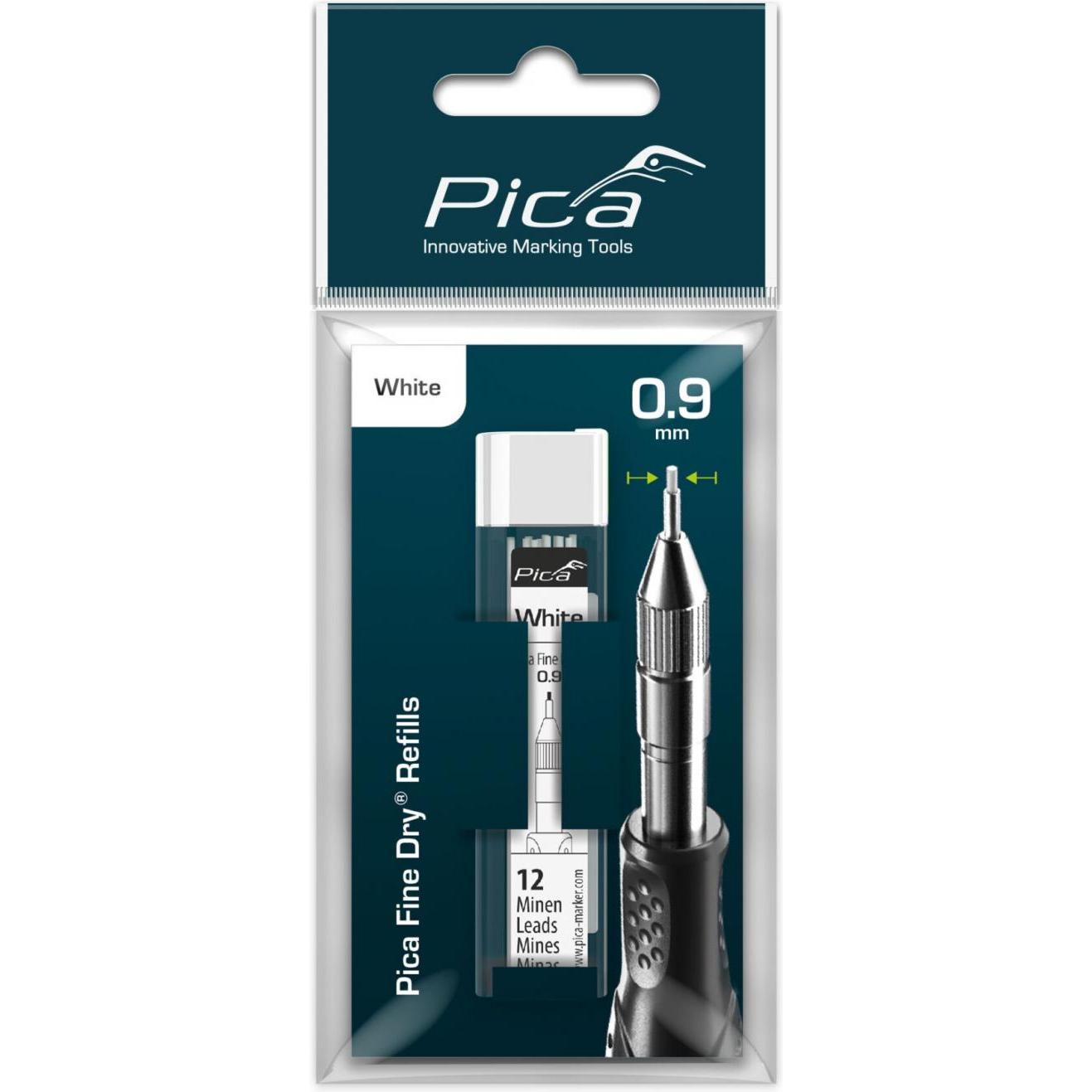 Pica, Ersatzpatrone, Fine-Dry Minen-Set weiss - SB (Ersatzmine, Weiss, 0.90 mm)