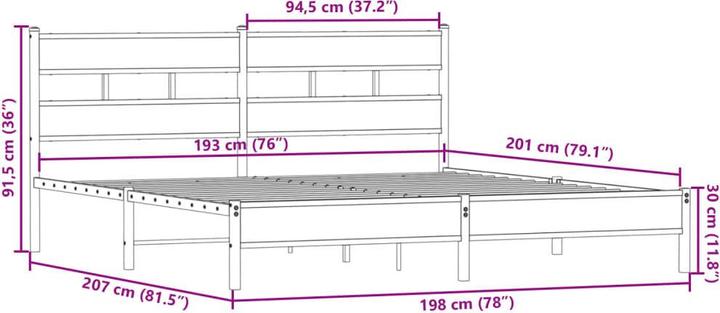Image du produit vidaXL Bettgestell (193 x 203 cm)