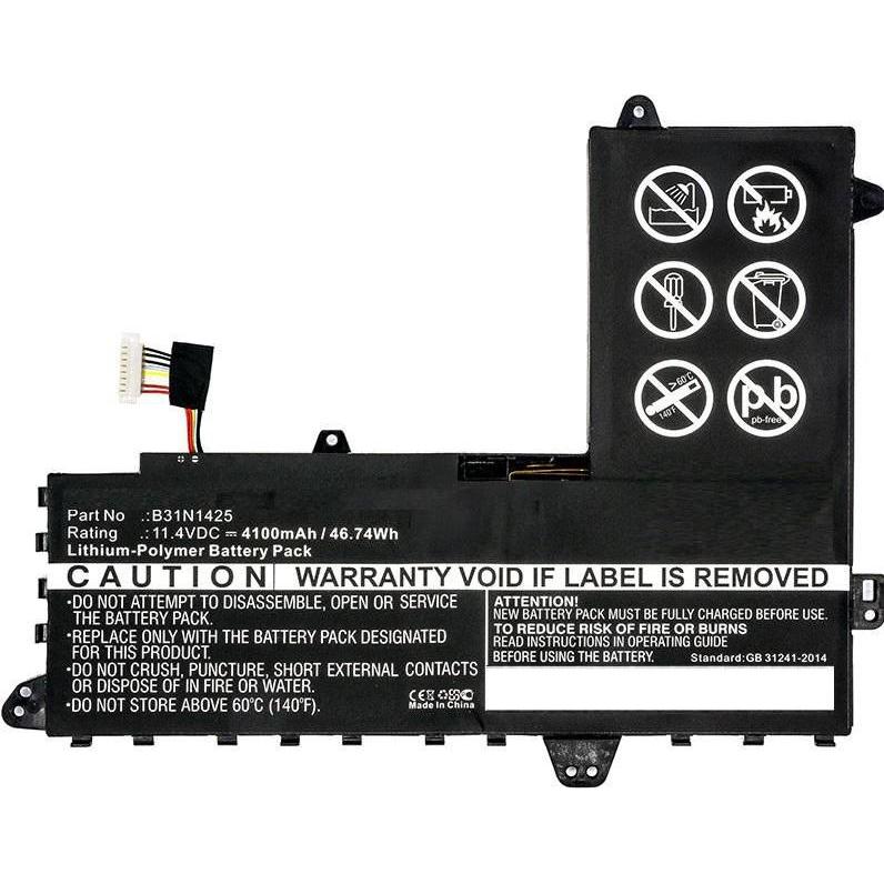 CoreParts Laptop Battery for Asus (1 Zellen, 4100 mAh), Notebook Akku, Schwarz