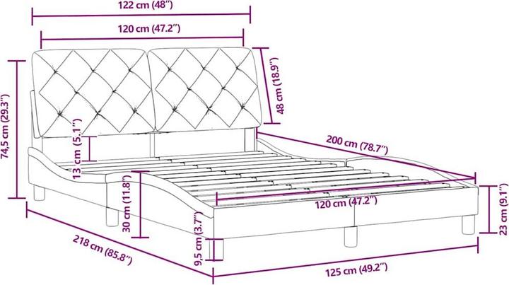 Image du produit vidaXL Bettgestell (120 x 200 cm)