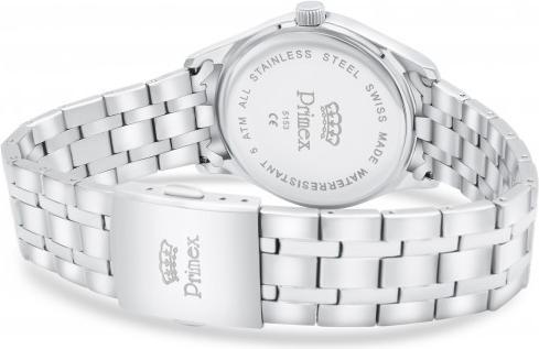 Produktbild Primex Montre Swiss Made - Bracelet Metal Argente - Cadran Bleu - Etanche 50 M