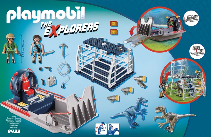 Produktbild Playmobil Propellerboot mit Dinokäfig (9433)