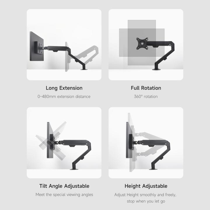 Image du produit WaveShare Support universel pour moniteur de bureau 17-30inch 2-9Kg Compatible VESA (Tables, 30", 9 kg)