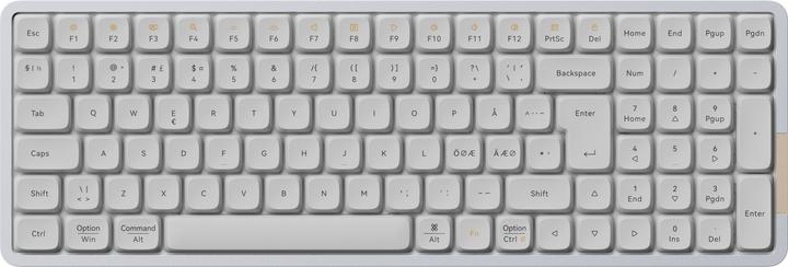 Lofree FLOW 100 - Linear Kailh Ghost - Tastatur - Nordisk - Hvid (Barebone, Kabelgebunden, Kabellos)