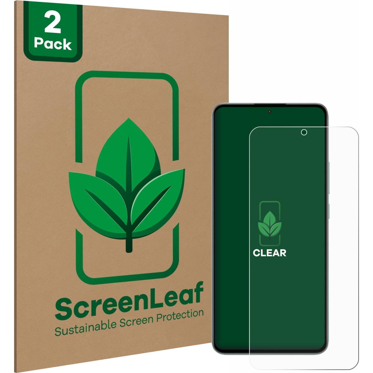 ScreenLeaf Schutzfolie nachhaltiger Displayschutz Displayschutzfolie Folie Klar Transparent (2 Stück, Xiaomi 13T Pro), S...