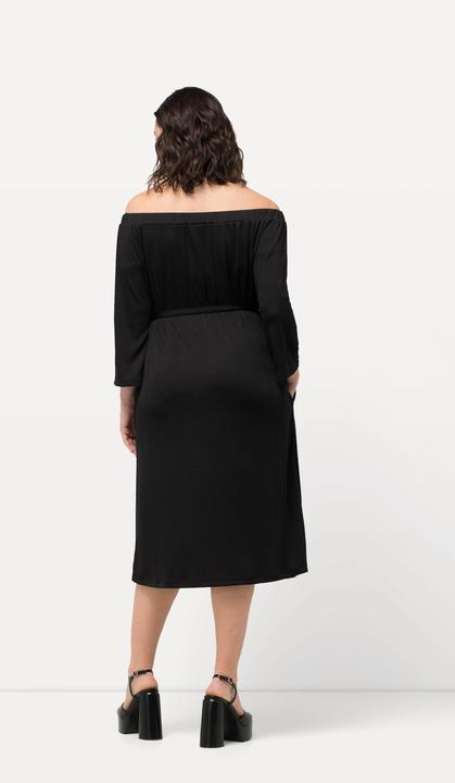 Produktbild Ulla Popken Midikleid, Strukturjersey, schulterfrei, 3/4-Arm (62)
