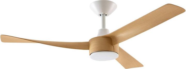 Produktbild Lucande LED-Deckenventilator Airona, weiss/holz DC leise dim. (46 dB)