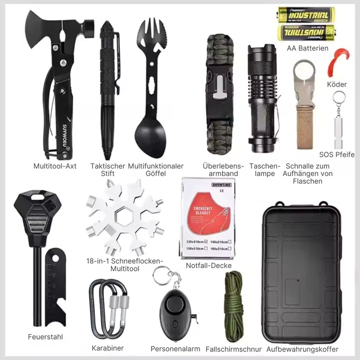 Produktbild Hermex 16in1 Outdoor-Survival-Box (16 Funktionen)