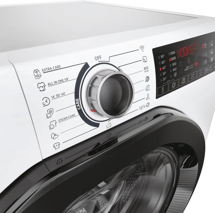 Actual product image Hoover H-WASH 350 Slim 7kg Washing Machine, Class A-10%, 1300 rpm, White, H3WPS4376TAMB6-S (7 kg, Left)