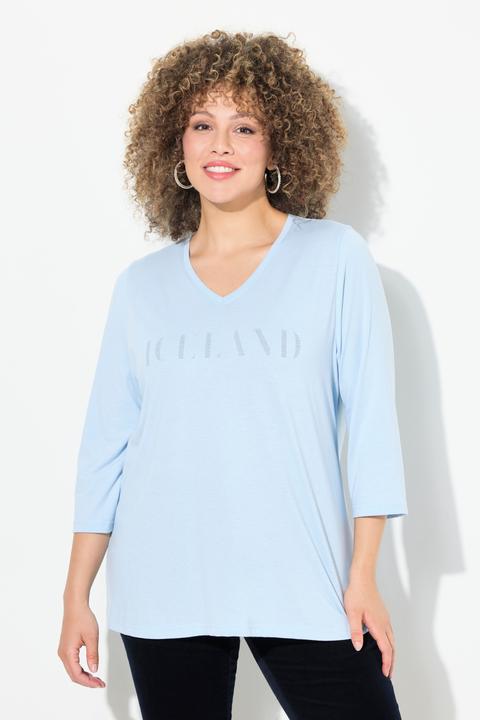 Immagine prodotto Ulla Popken Maglia classica con scritta, scollo a V e maniche a 3/4 (58)