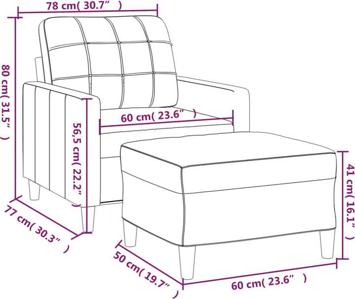 Immagine prodotto vidaXL Sessel mit Hocker
