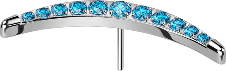 Immagine prodotto Star Piercing Threadless mezzaluna argento con cristalli acqua (Titanio)