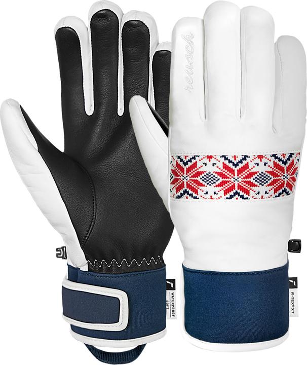 white/dress blue/fire red