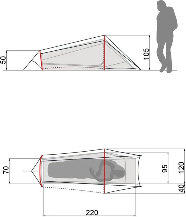 Produktbild Vaude Ultralight Lizard 1P (Tunnelzelt, 1.15 kg, 1 Person)