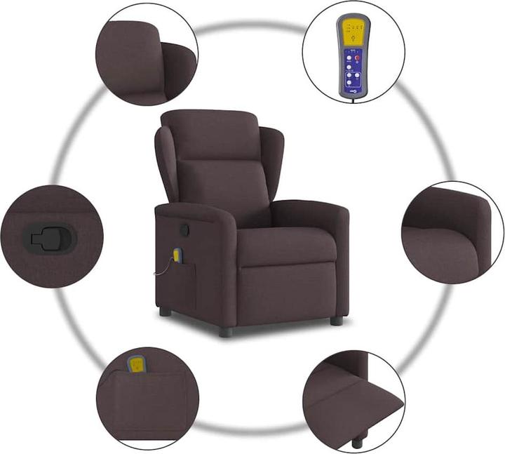 Produktbild VidaXL Massagesessel Dunkelbraun Stoff