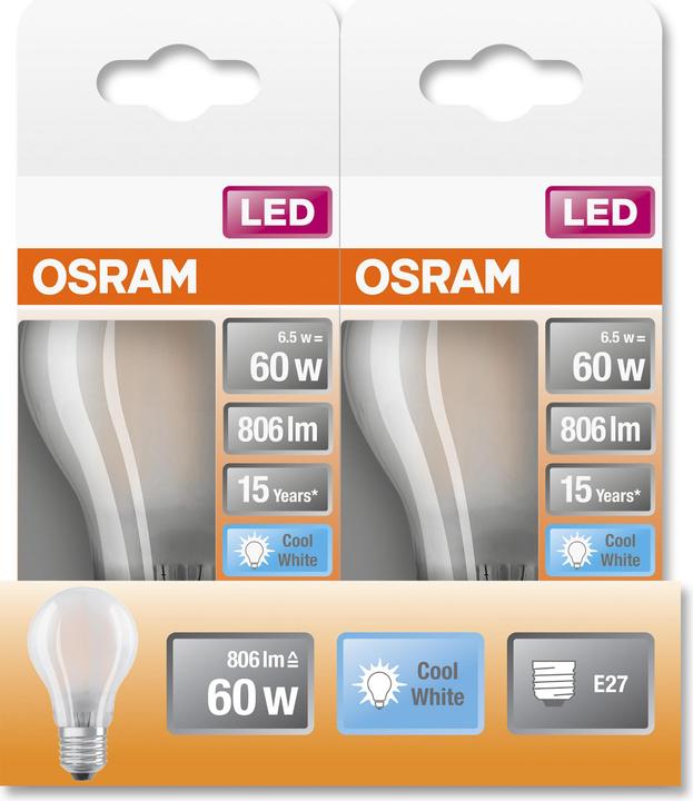 Actual product image Osram Star Classic A (E27, 60 W, 806 lm, 1 x, E)