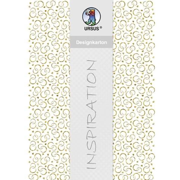 Ursus, Bastelpapier, Designkarton 'Gold' 200g/qm A4 VE=5 Blatt Motiv 2 (200 g/m², 1 x)