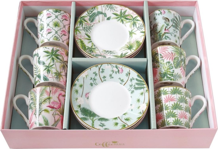 Actual product image Easy Life Coffee Mania 6s Espr. cup w. saucer. GB, "Wild", 100ml (100 ml, 6 x)