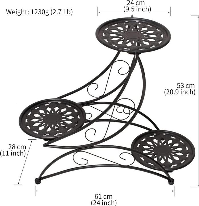 Actual product image Cre Cra Flower Stand Black