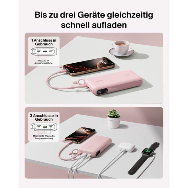 Immagine prodotto Belkin BPB028HQPK, 20000 mAh, Rosa (20000 mAh, 20 W, 74 Wh)