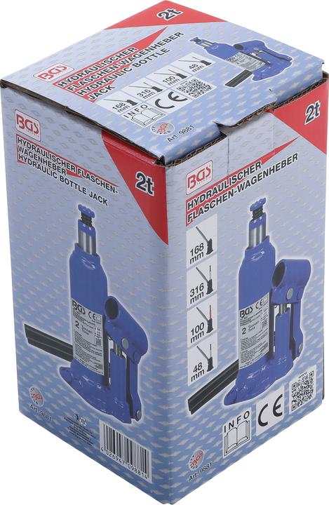 Actual product image BGS Hydraulic Bottle Jack 2 t