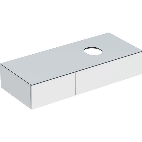 Geberit, Waschbeckenunterschrank, VariForm Unterschrank für Aufsatzwaschtisch, zwei Schubladen, Ablagefläche, Geruchsver...