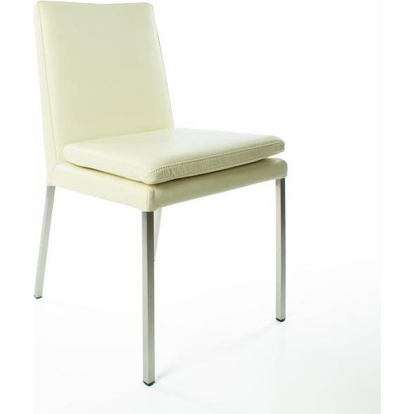 SIX, Sessel, Ein stabiler und wertiger Lederstuhl mit gebürsteten Edelstahl Füssen.