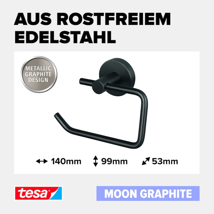 Produktbild tesa ® MOON Toilettenpapierhalter in Graphite