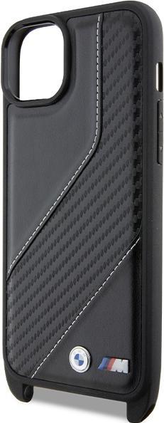 Produktbild BMW BMHCP15S23PSCCK iPhone 15 / 14 / 13 czarny/black hardcase M Edition Carbon Stripe & Strap (Apple iPhone 13, Apple iPhone 14, Apple iPhone 15)