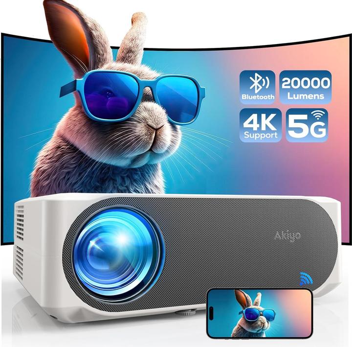 Akiyo Heimkino Beamer mit Bluetooth (4K, 20000 lm)