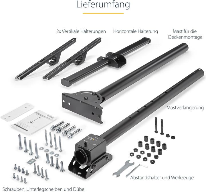 Image du produit StarTech Téléviseur à écran Plat Pour Montage Au Plafond (Plafond, 75", 50 kg)