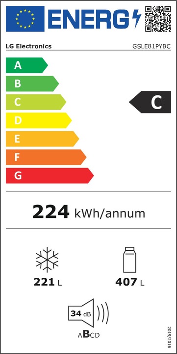 Energie-Label LG GSLE81PYBC (628 l)