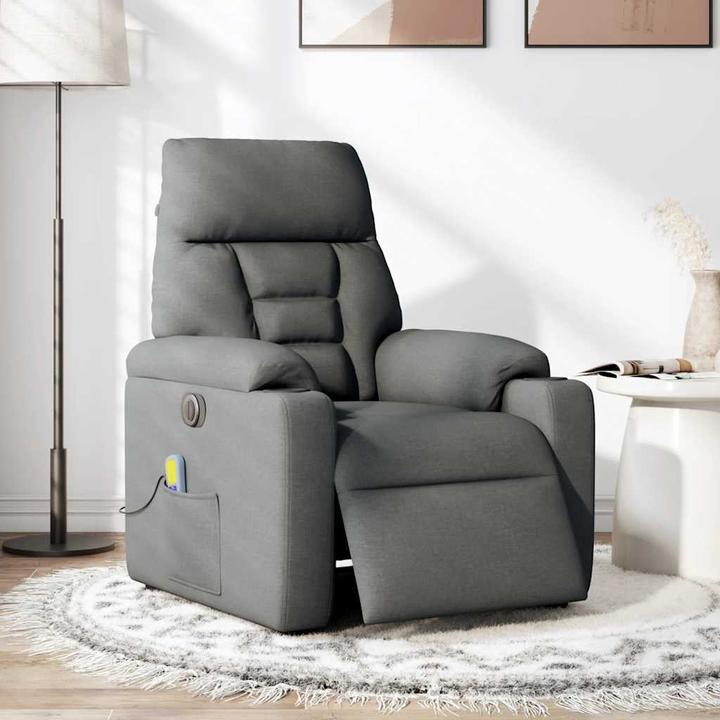 Image du produit VidaXL Fauteuil de massage électrique Tissu gris foncé