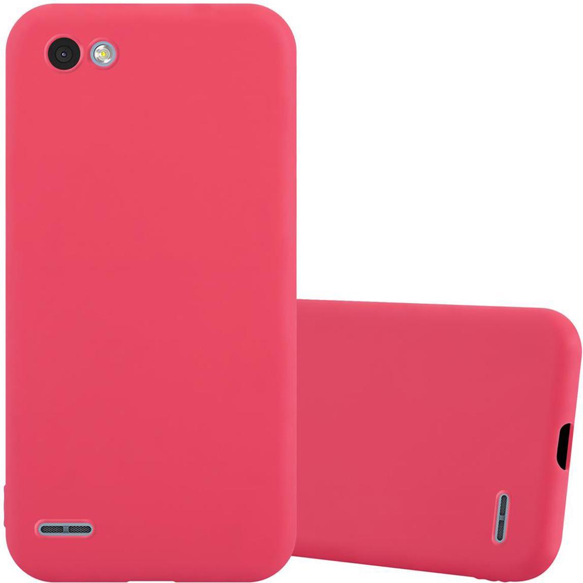 Cadorabo TPU Candy Cover (LG Q6), Smartphone Hülle, Rot