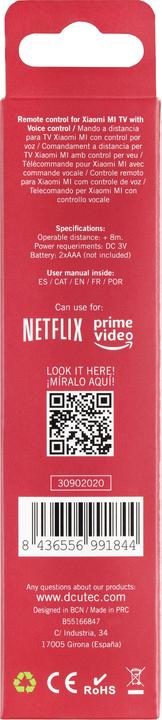 Image du produit DCU Tecnologic 30902020 (Télécommande universelle, Infrarouge)