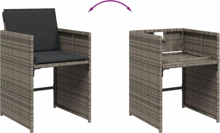 Produktbild VidaXL Gartenmöbel Essgruppe Gartengarnitur Sitzgruppe 13-tlg. Grau Poly Rattan (220 cm)